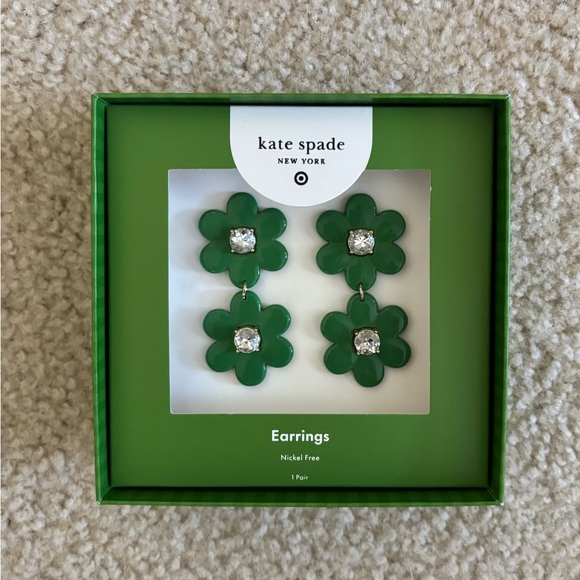 kate spade Jewelry - Kate Spade Emerald Floral Earrings